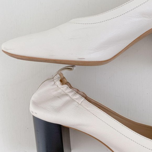 Everlane Size 9 Cream Off-White The Day Heel in Bone Leather Block Heel Pump - Picture 9 of 11